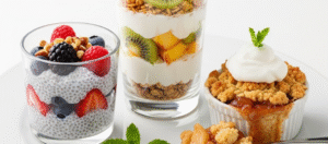 Healthy diabetic-friendly dessert assortment