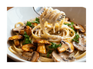 Quick vegetarian dinner recipes creamy garlic mushroom pasta with parmesan1
